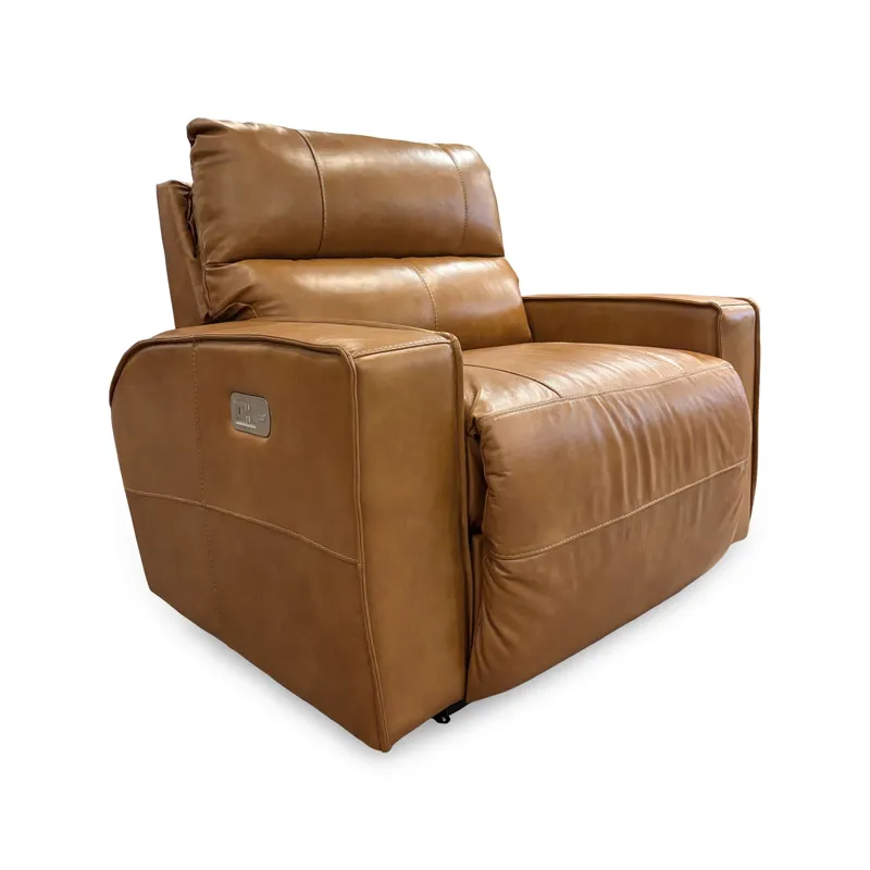 Maddox Power Reclining Chair &amp; a Half w/ Headrest - Topflight Camel