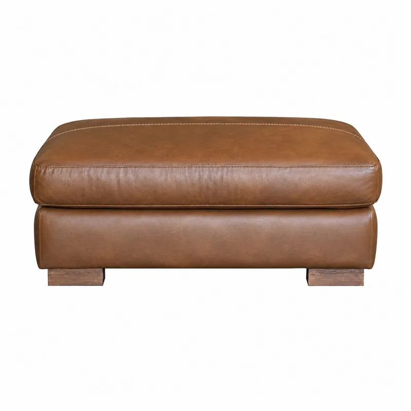Italian Leather Ottoman