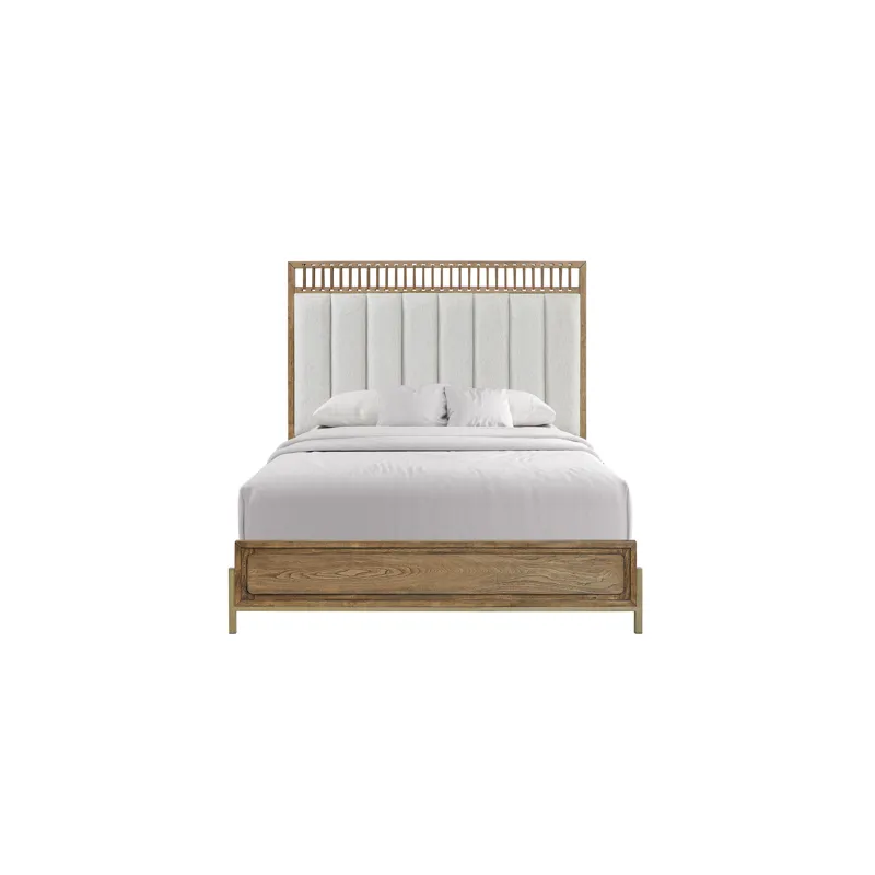 Elure Upholstered &amp; Strap Panel Bed- Latte, King