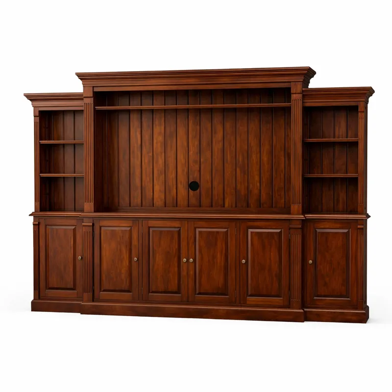 French Hens Media Cabinet - Teak Brown