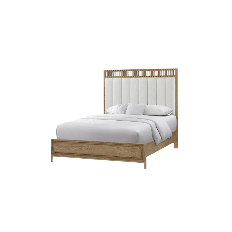 Elure Upholstered &amp; Strap Panel Bed- Latte, King