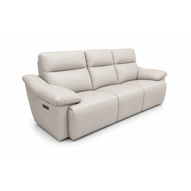 Power Motion Pebble Leather Sofa