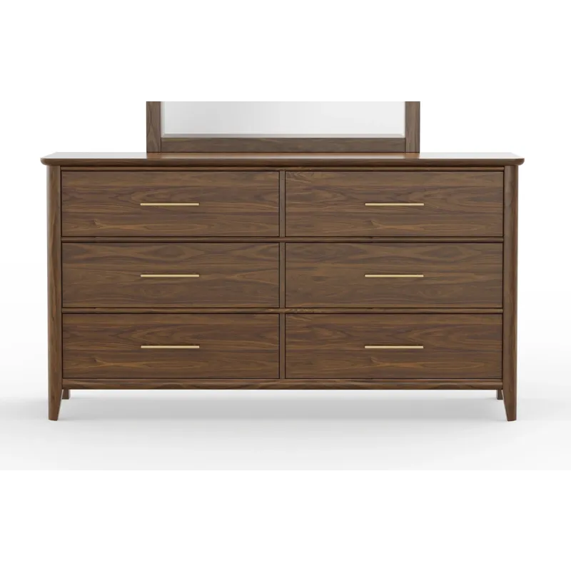 Nordhaven-Nordic Walnut Dresser 6 Drawer
