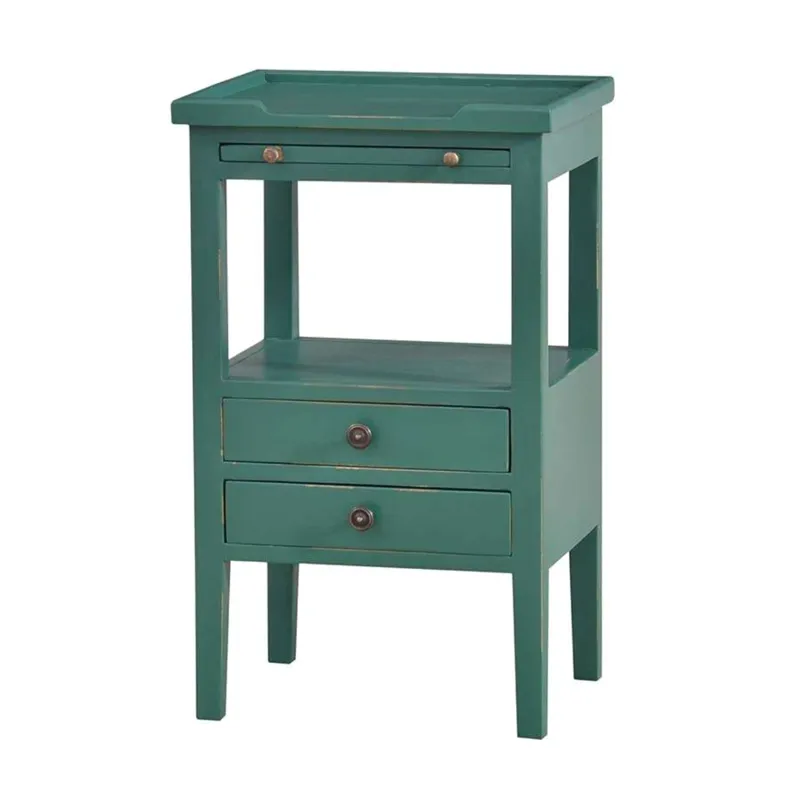 Eton 2 Drawer Side Table W/ Pull Out Shelf - Fore