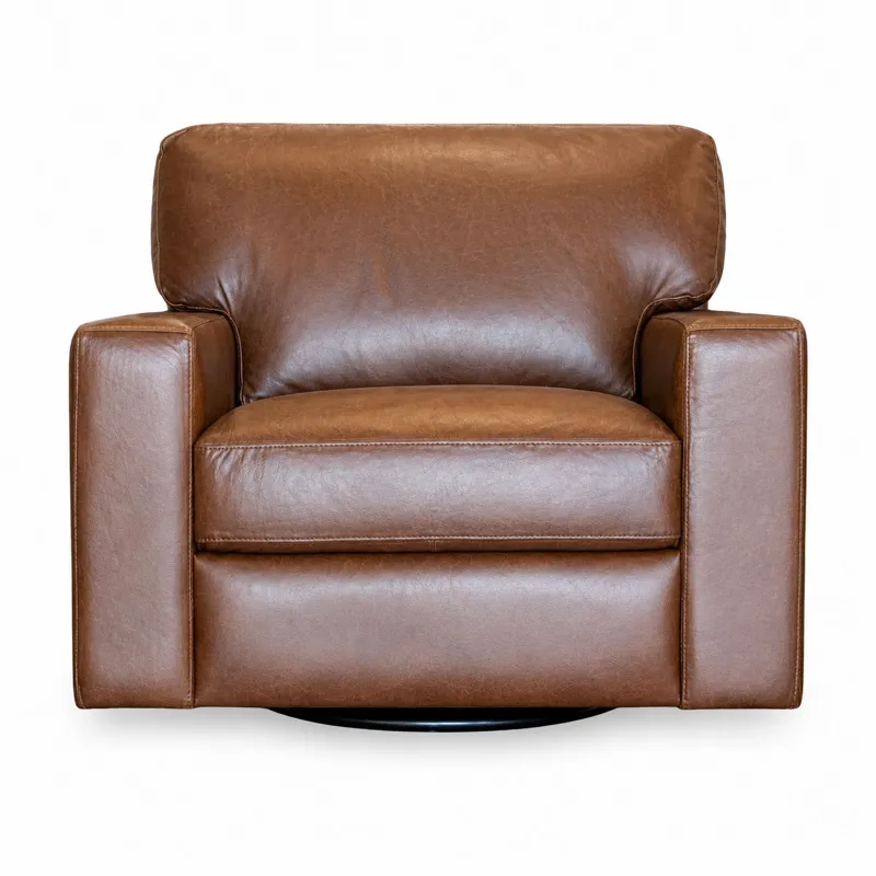 Italian Leather Swivel Chair