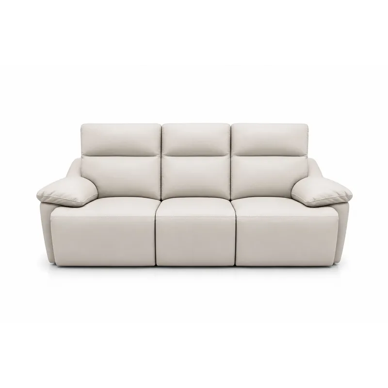Power Motion Pebble Leather Sofa