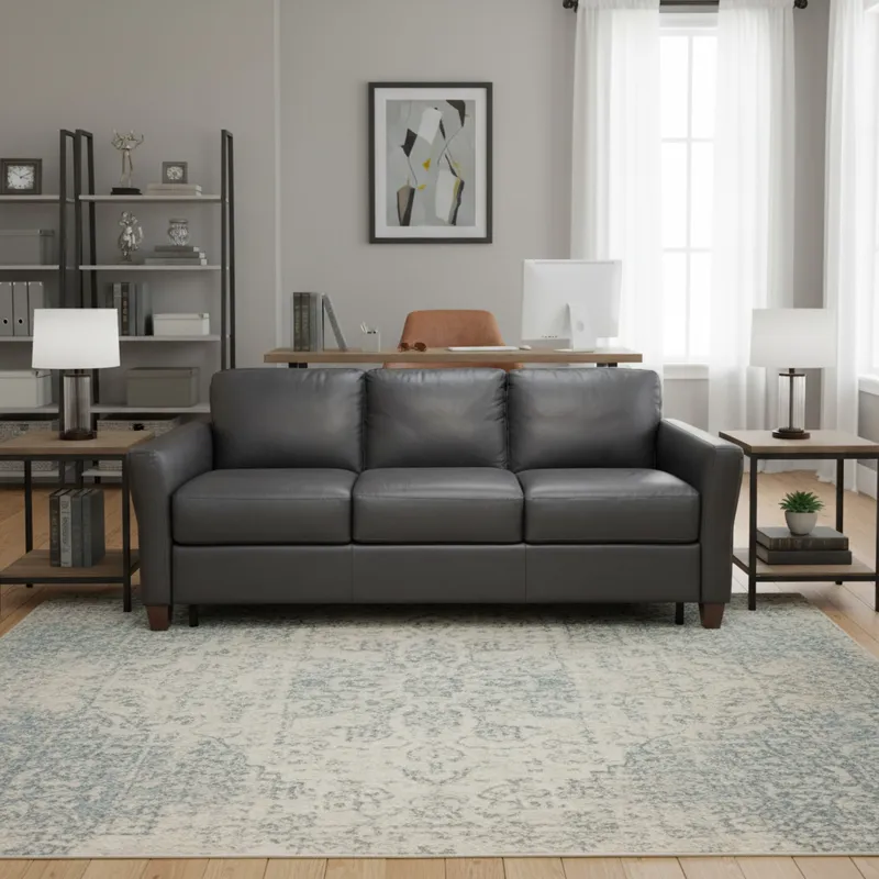 Leather Queen Sleeper Sofa 