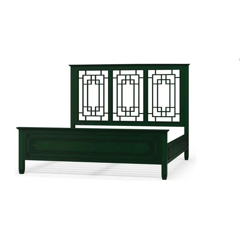 King Panel Bed- Green