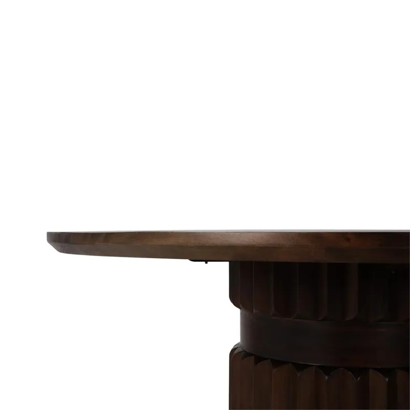 Colorado Round Dining Table 60'' - Dark Walnut w/ 4 Chairs