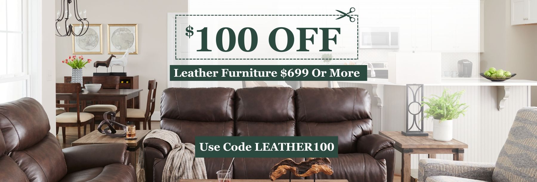 $100 Off All Leather 