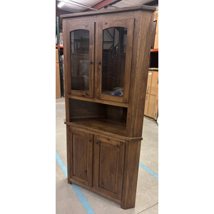 2 door corner buffet & hutch (solid wood)