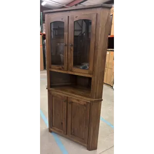 2 door corner buffet & hutch (solid wood)