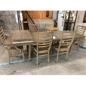 Laredo dining table & 6 chairs 64'' x 40'', opens to 104'' with 2- 20