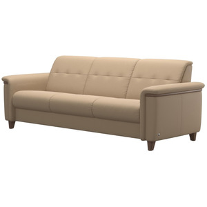 Flora Wood 3 Seater Sofa - Paloma Beige w/Walnut