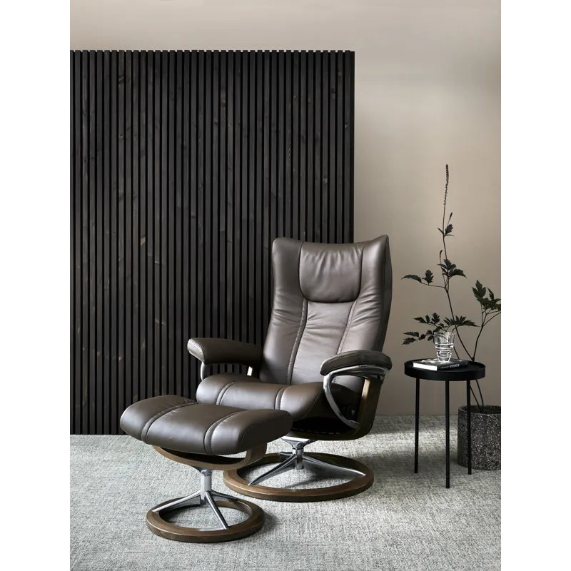 Wing Recliner and Ottoman- Available in 3 sizes & +40 top grain leathers 