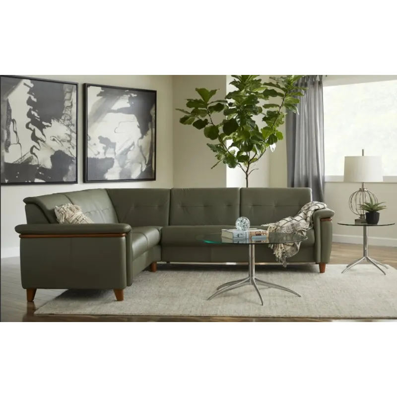 Flora Wood 3 Seater Sofa - Paloma Beige w/Walnut