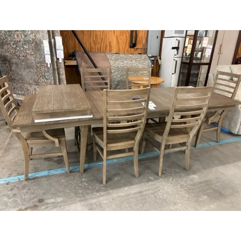 Laredo dining table & 6 chairs 64'' x 40'', opens to 104'' with 2- 20