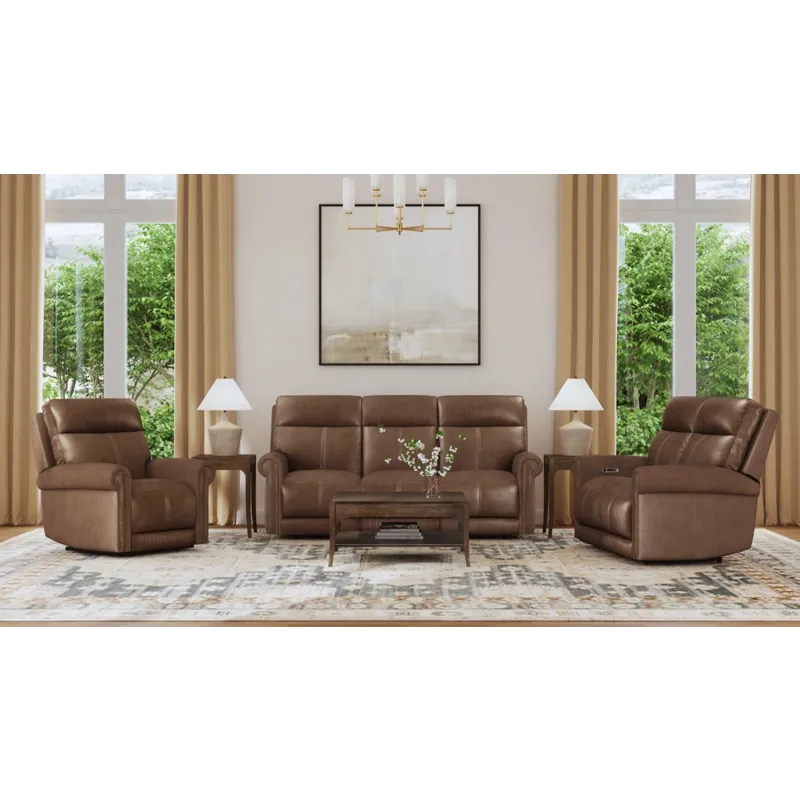 Alexander Power Reclining Sofa with Console, Power Headrest & Lumbar