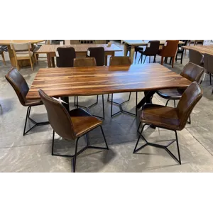 7-Piece Wood/Iron Dining Set