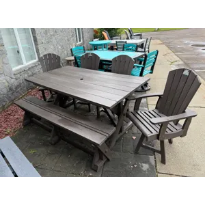 Harvest Outdoor Dining Set w/Bench in Chocolate