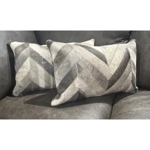 Cow Hide Pillow Grey Chevron
