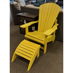 Yellow Adirondack Chair &#38; Footrest