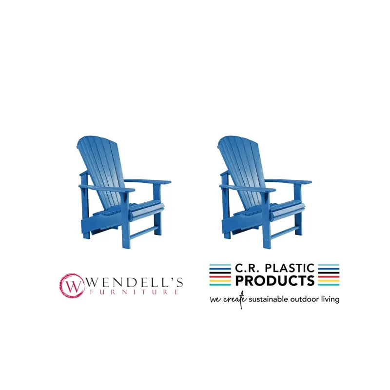 CR Plastics Upright Adirondack Two Chair Package