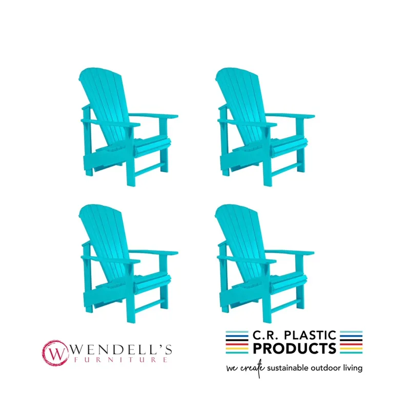 CR Plastics Upright Adirondack Four Chair Package