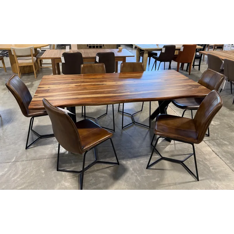 7-Piece Wood/Iron Dining Set