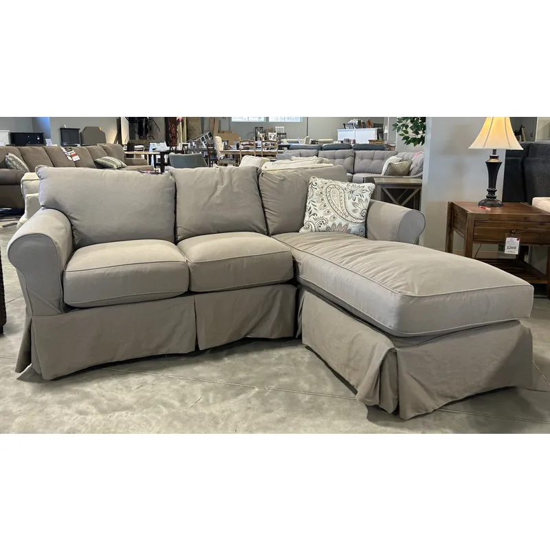 Jenny Down Slip Cover Sectional by Klaussner at Wendells Furniture