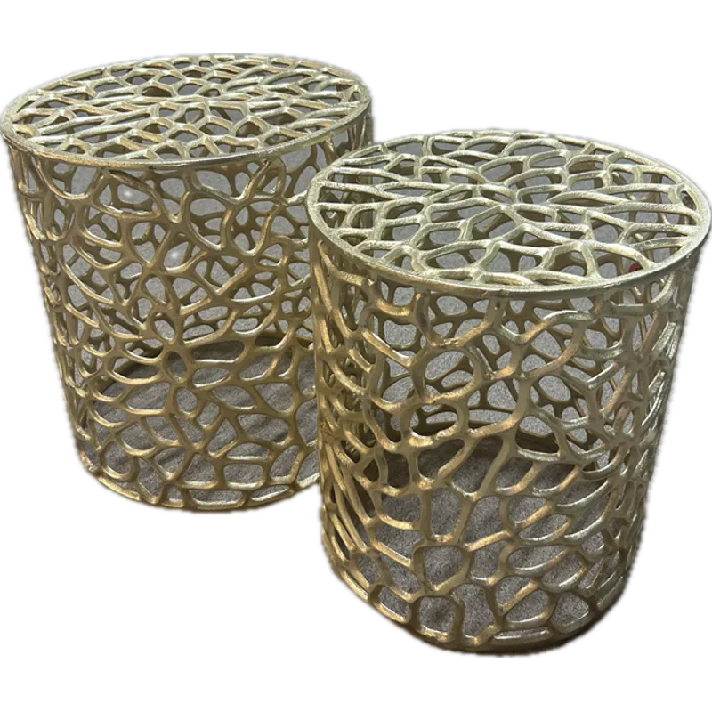 Golden Metal Round Table