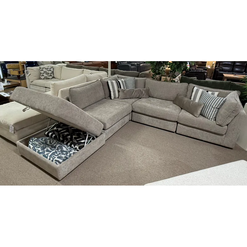 5-Piece Decor-Rest Sectional W/ Storage Ottoman