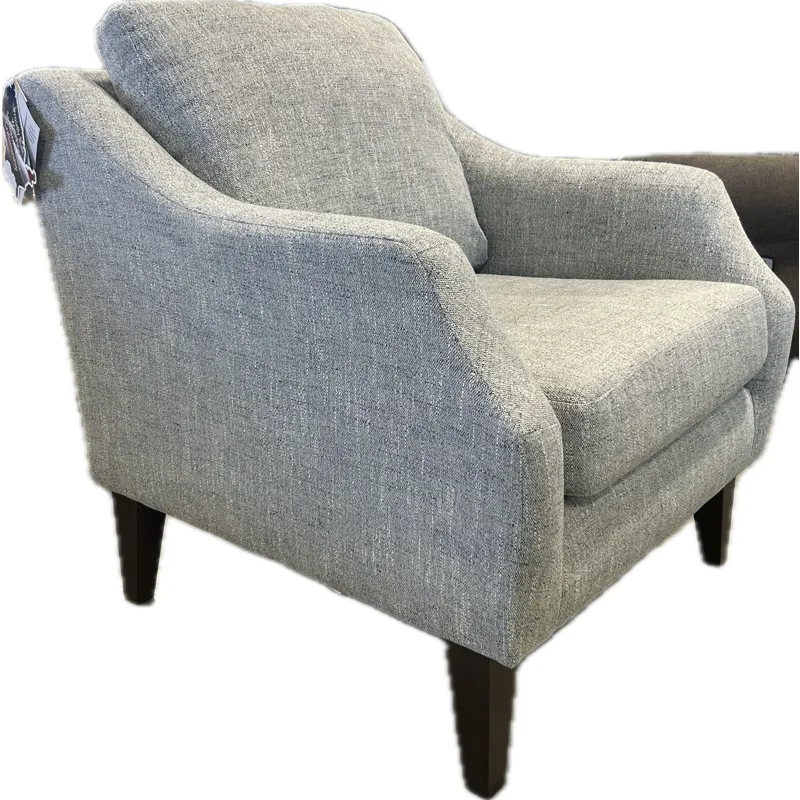 Syndicate Fabric Stationary Chair - Dark Walnut