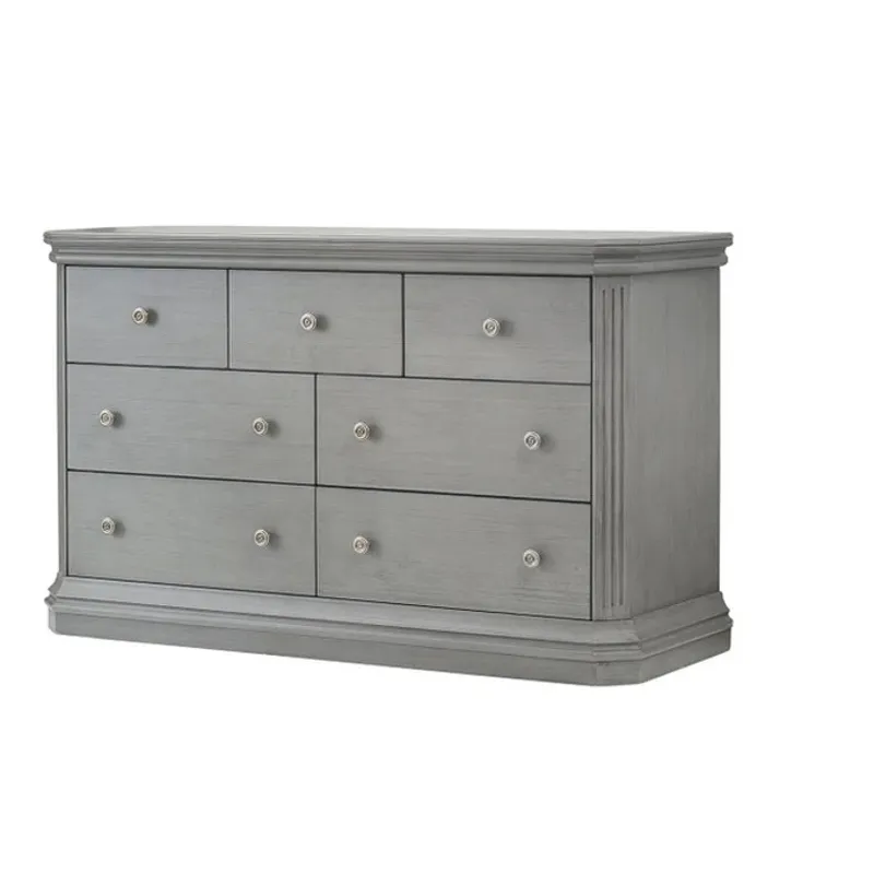 Sutton Double Dresser w/ Topper in Grey