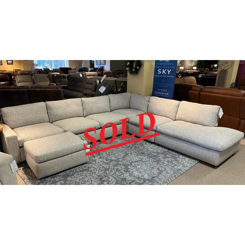 Flexsteel Sky Sectional w/ Ottoman 5-Piece