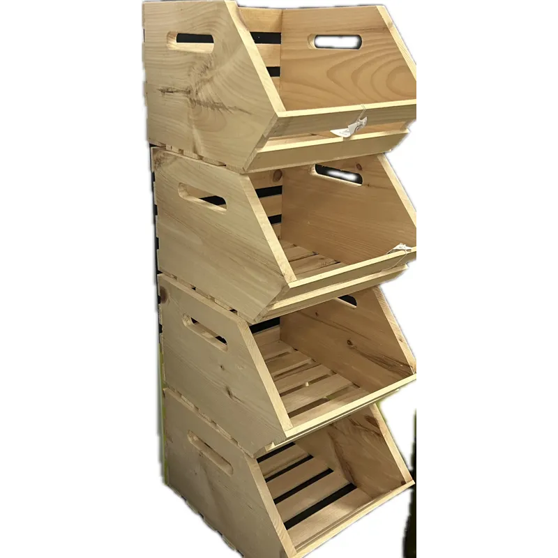 Stackable Pine Crate w/ Angled Sides