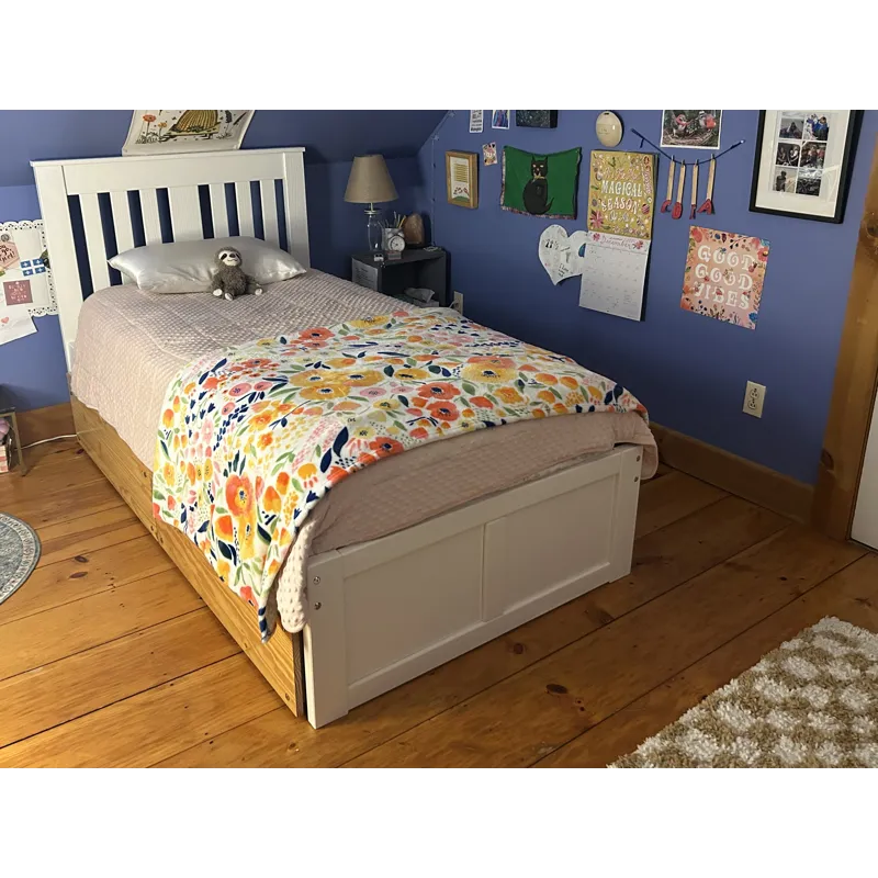 York Twin Platform Bed - White