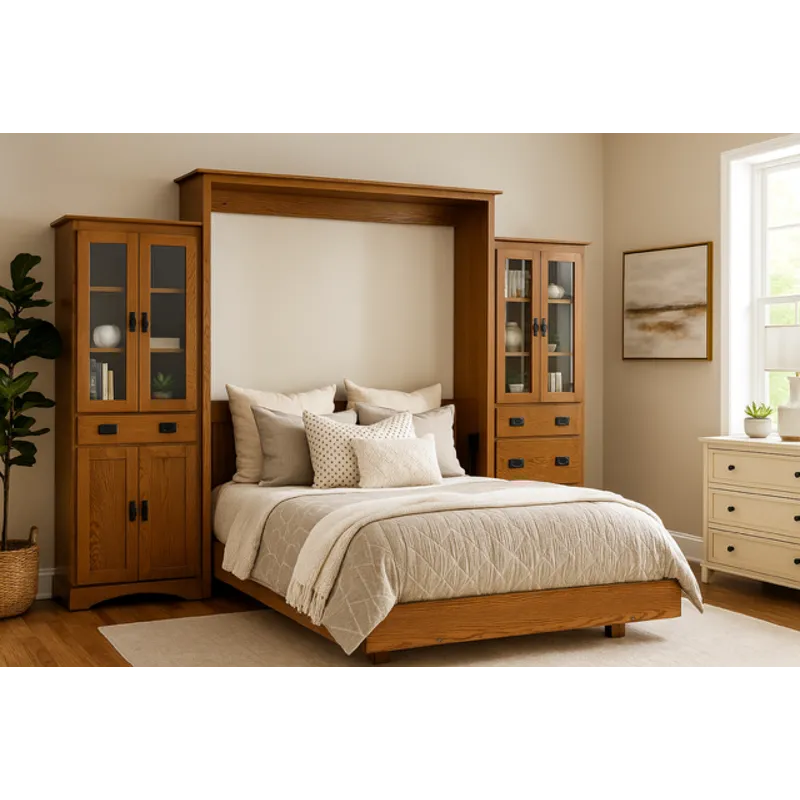 Old English Mission Murphy Wall Bed - Queen
