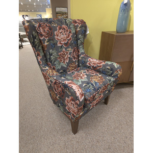 Lorette Fabric Stationary Chair - Dark Walnut