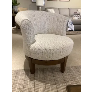 Attica Fabric Swivel Chair - Dark Walnut