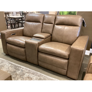 Dutch Power Reclining Loveseat with Console, Power Headrest & Lumbar