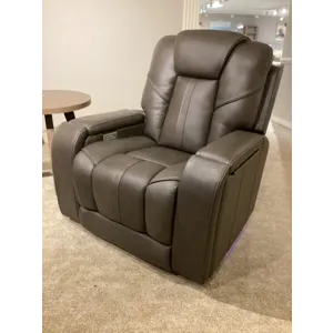 Daniel Triple Power Home Theater Leather Reclining Console Loveseat, Built-in Speakers, Heat and Massage