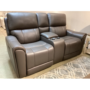 Portland Power Reclining Console Loveseat with Power Headrest & Lumbar