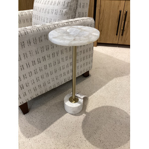 24" Duncan White Quartz Accent Table