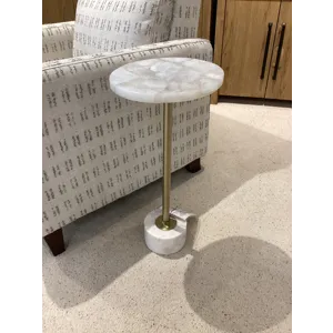24" Duncan White Quartz Accent Table