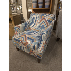 Ashelle Fabric Stationary Chair - Dark Walnut