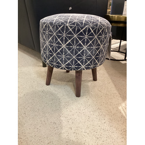 Laurel Round Charcoal Gray Foot Stool Ottoman