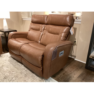 Baron Power Wall Reclining Loveseat w/ Headrest, Lumbar, & Dual Wireless Remote