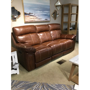 France Power Reclining Sofa w/Power Headrest - Chestnut