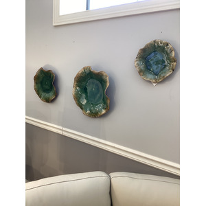 Abella Ceramic Wall Decor, Green, S/3